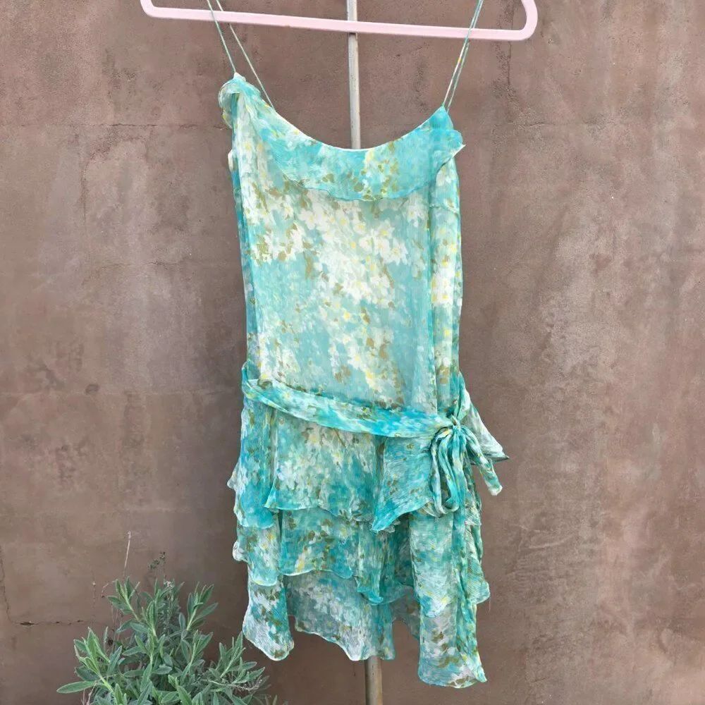 Y2k silk chiffon mini dress